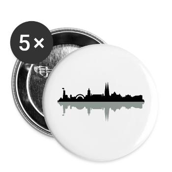 Skyline Bielefeld - Buttons groß 56 mm (5er Pack) - Weiß - Vorne