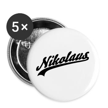 Nikolaus - Buttons groß 56 mm (5er Pack) - Weiß - Vorne
