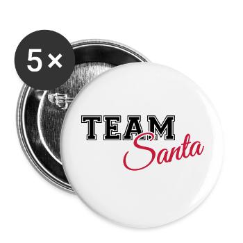 Team Santa - Buttons groß 56 mm (5er Pack) - Weiß - Vorne