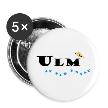 Ulm - Buttons groß 56 mm (5er Pack) - Weiß - Vorne