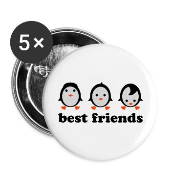 best friends - Buttons groß 56 mm (5er Pack) - Weiß - Vorne