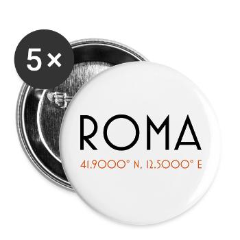 roma coordinates rome - Lot de 5 grands badges (56 mm) - blanc - Devant