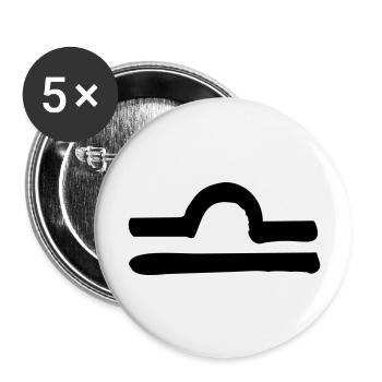 libra zodiac - Lot de 5 grands badges (56 mm) - blanc - Devant