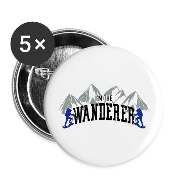 Wanderer - Buttons groß 56 mm (5er Pack) - Weiß - Vorne