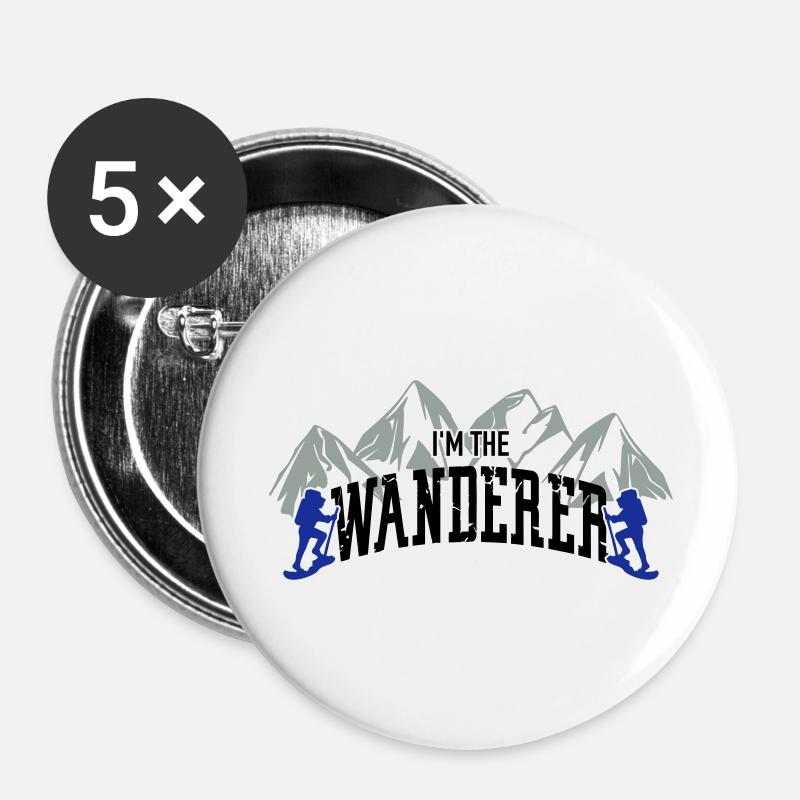 Wanderer - Buttons groß 56 mm (5er Pack) - Weiß