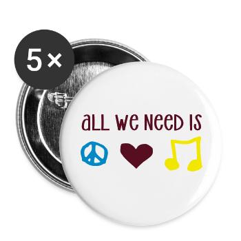 all we need is --- - Buttons groß 56 mm (5er Pack) - Weiß - Vorne