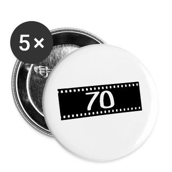 Film négatif-70 ans - Lot de 5 grands badges (56 mm) - blanc - Devant