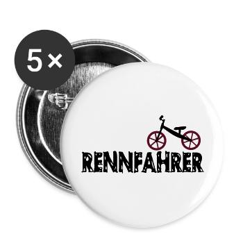 Laufrad Rennfahrer - Buttons groß 56 mm (5er Pack) - Weiß - Vorne