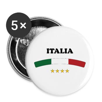 Italie / Italia - Lot de 5 grands badges (56 mm) - blanc - Devant