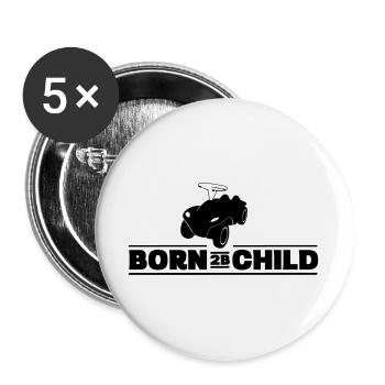 Born 2B Child - Bobbycar - Buttons groß 56 mm (5er Pack) - Weiß - Vorne