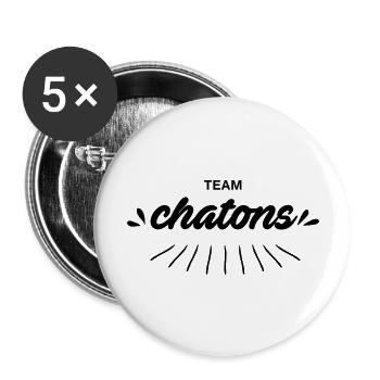 Team Chatons - Lot de 5 grands badges (56 mm) - blanc - Devant