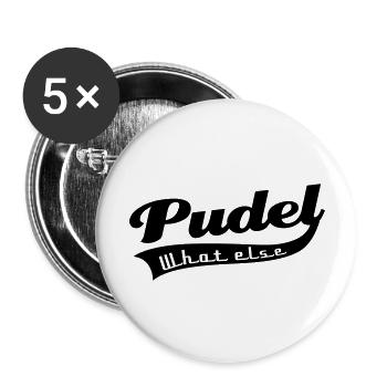Pudel - Buttons groß 56 mm (5er Pack) - Weiß - Vorne