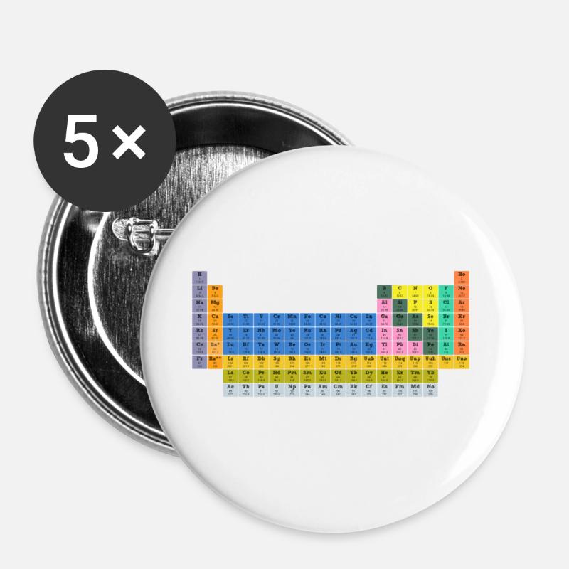 PeriodicTable - Buttons large 2.2''/56 mm (5-pack) - white