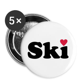 Ski - Buttons groß 56 mm (5er Pack) - Weiß - Vorne