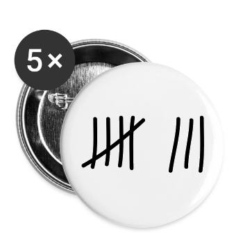 tage_zaehlen_8 - Buttons groß 56 mm (5er Pack) - Weiß - Vorne