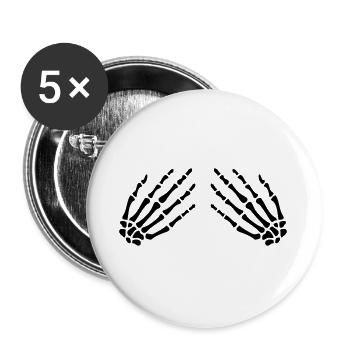 skelet_hand_vector - Buttons groß 56 mm (5er Pack) - Weiß - Vorne