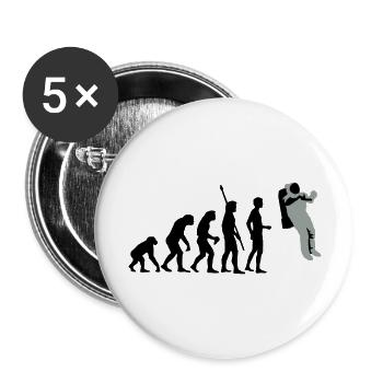 evolution_astronaut_2c - Buttons groß 56 mm (5er Pack) - Weiß - Vorne