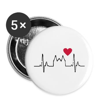 Lübeck - Buttons groß 56 mm (5er Pack) - Weiß - Vorne
