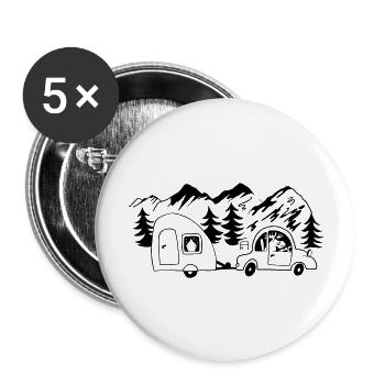 Elch Individuelle Illustration Skandinavien Gesche - Buttons groß 56 mm (5er Pack) - Weiß - Vorne