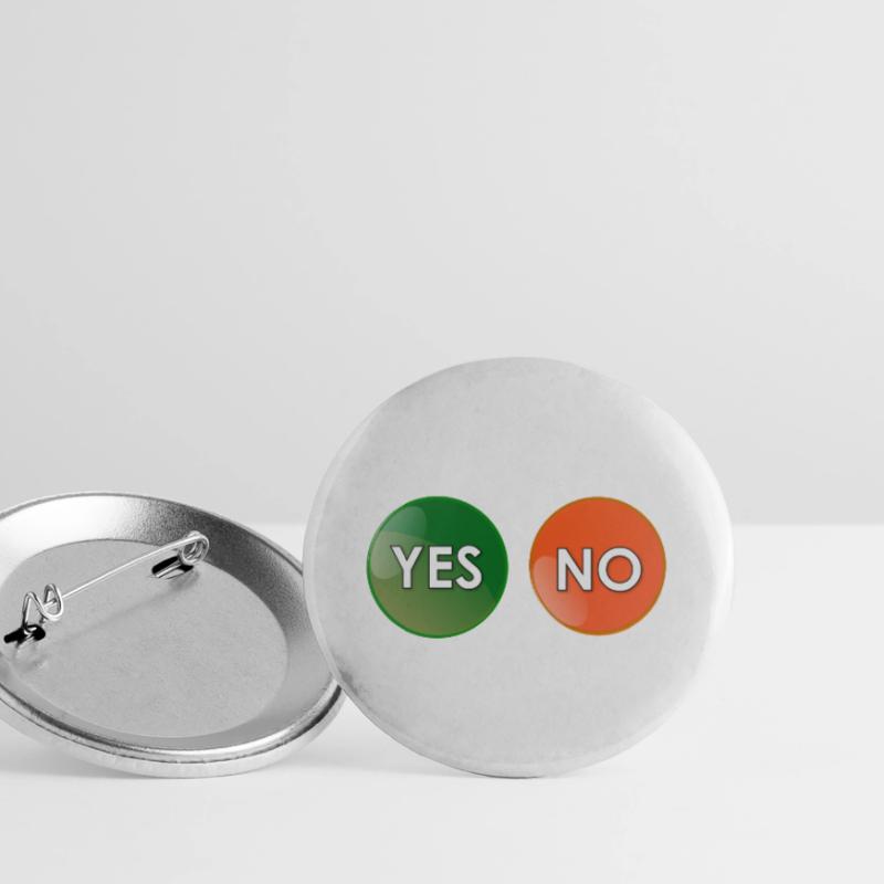 Ja oder nein? Buttons groß 56 mm (5er Pack)