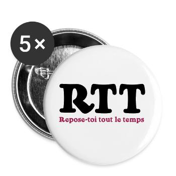 RTT - Rest all the time - Buttons large 2.2''/56 mm (5-pack) - white - Front