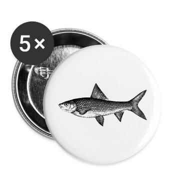 karpfen carp fisch fish animal tiere - Buttons groß 56 mm (5er Pack) - Weiß - Vorne