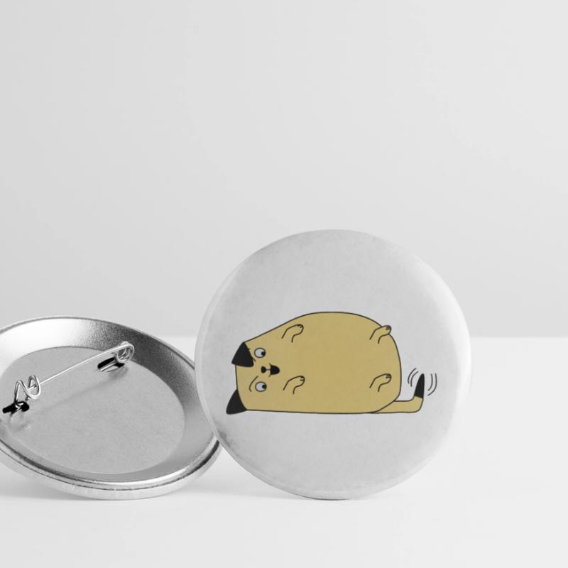 Chien regarde sa queue Lot de 5 grands badges (56 mm)