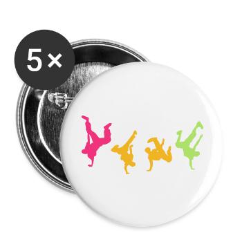 Break Dance Hip-Hop-danseur16 - Buttons groß 56 mm (5er Pack) - Weiß - Vorne
