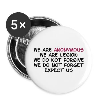 Anonymous - Buttons groß 56 mm (5er Pack) - Weiß - Vorne