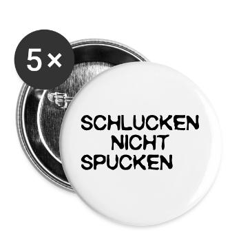 swallow do not spit, - Buttons large 2.2''/56 mm (5-pack) - white - Front