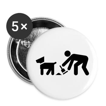 Dog poop, dog owners, dog - Buttons large 2.2''/56 mm (5-pack) - white - Front