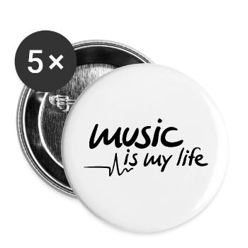 musik_is_my_life_f1 - Lot de 5 grands badges (56 mm) - blanc - Devant