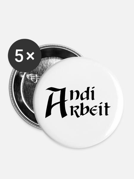Andi Arbeit - Buttons groß 56 mm (5er Pack) - Weiß