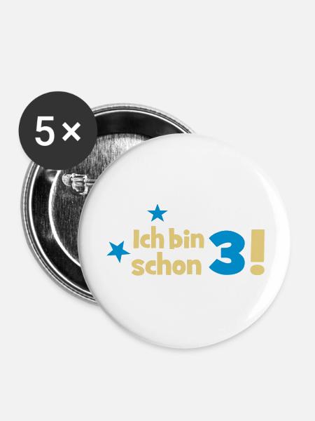 3 - Buttons groß 56 mm (5er Pack) - Weiß