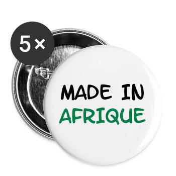 Made in AFRIQUE ! - Lot de 5 grands badges (56 mm) - blanc - Devant