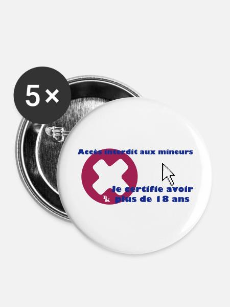+ 18 dk - Buttons groß 56 mm (5er Pack) - Weiß