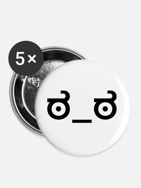 Look of Disapproval - dark - Buttons groß 56 mm (5er Pack) - Weiß