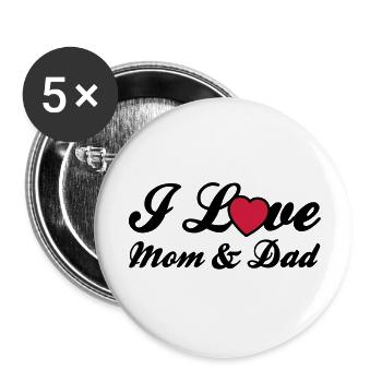 i_love_mom_dad_r2 - Lot de 5 grands badges (56 mm) - blanc - Devant