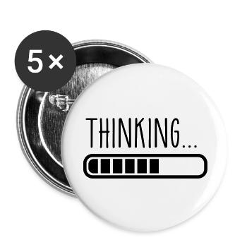 loading thinking - Buttons large 2.2''/56 mm (5-pack) - white - Front
