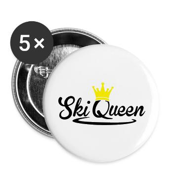 Ski Queen - snow Queen - ski ride snowboard - Buttons large 2.2''/56 mm (5-pack) - white - Front