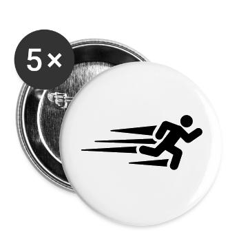 running__man_f1 - Lot de 5 grands badges (56 mm) - blanc - Devant