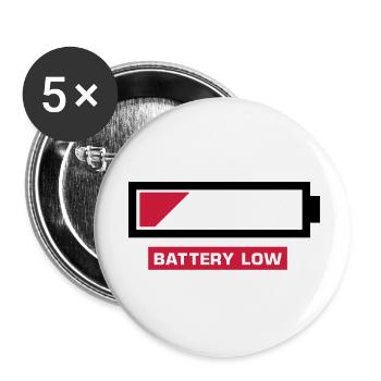 battery_low__f2 - Lot de 5 grands badges (56 mm) - blanc - Devant