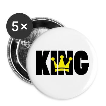 KING ! - Buttons large 2.2''/56 mm (5-pack) - white - Front
