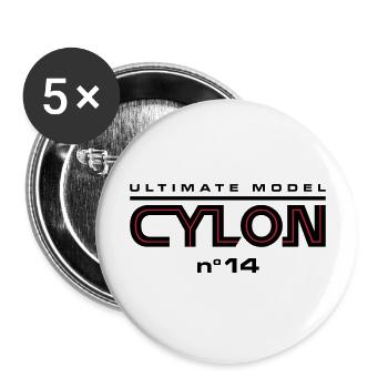 Ultimate model cylon n°14 - Lot de 5 grands badges (56 mm) - blanc - Devant