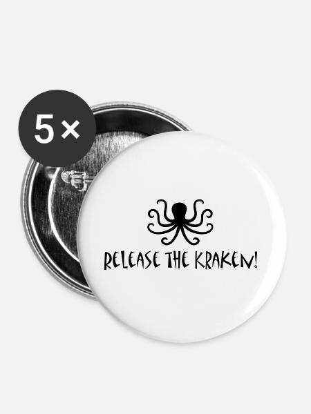 Release the Kraken - Buttons large 2.2''/56 mm (5-pack) - white