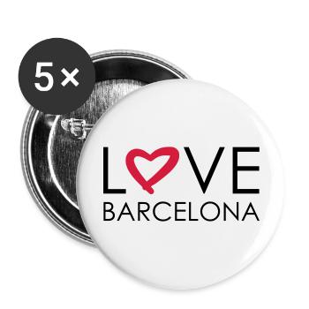 love barcelona - Buttons groß 56 mm (5er Pack) - Weiß - Vorne