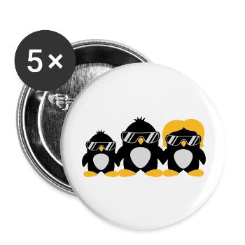Cool Penguin Family - Buttons large 2.2''/56 mm (5-pack) - white - Front