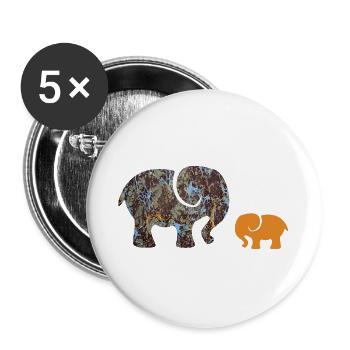 elefant e 85 - Lot de 5 grands badges (56 mm) - blanc - Devant