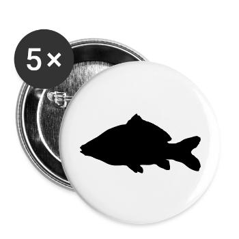 Carpe - Lot de 5 grands badges (56 mm) - blanc - Devant