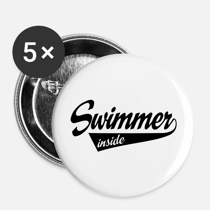 swimmerinside - Buttons large 2.2''/56 mm (5-pack) - white